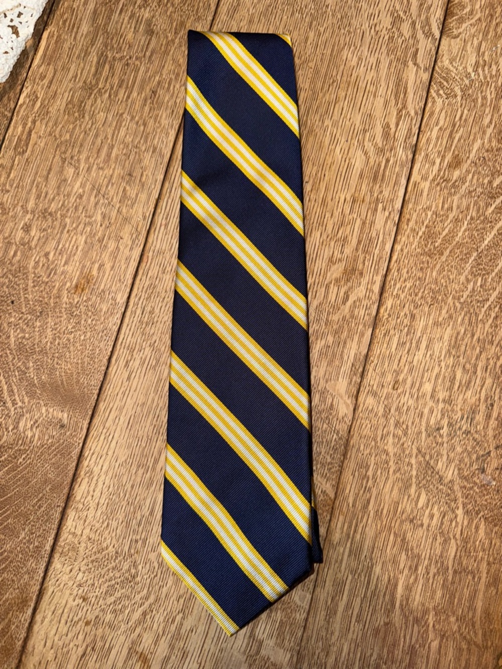 Brooks Brothers Classic Navy and Yellow Striped Men's Tie